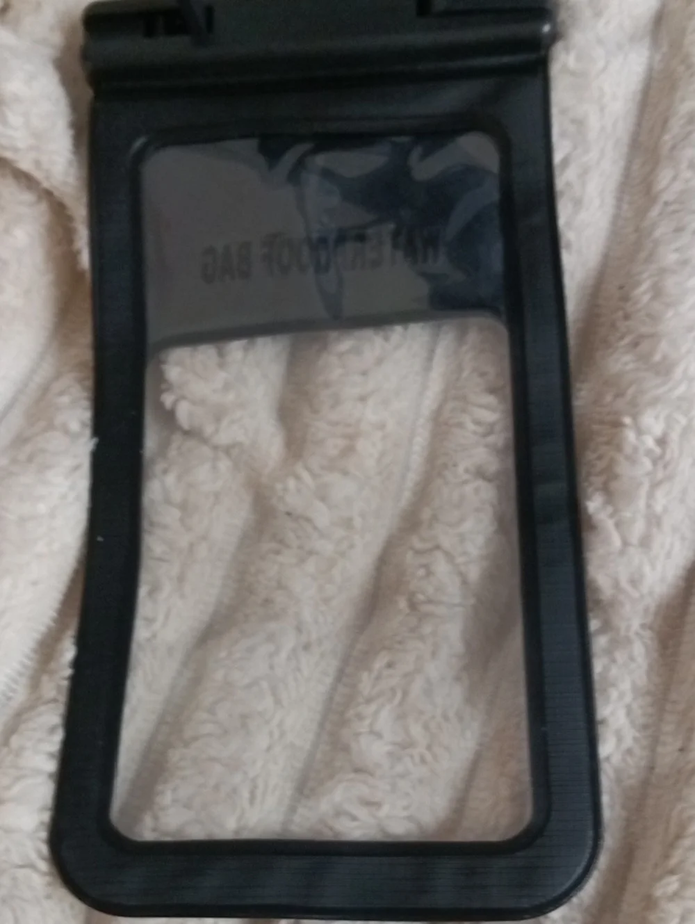 Waterproof Black Phone Pouch with Clear Window and Lanyard